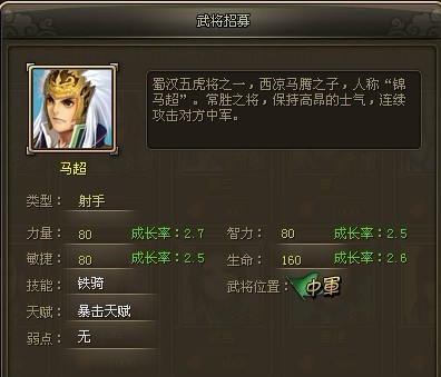 龙将武将马超