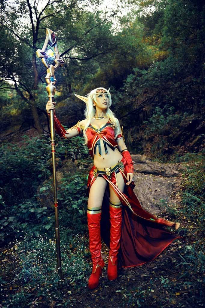 超美丽模特跨界cos魔兽血精灵